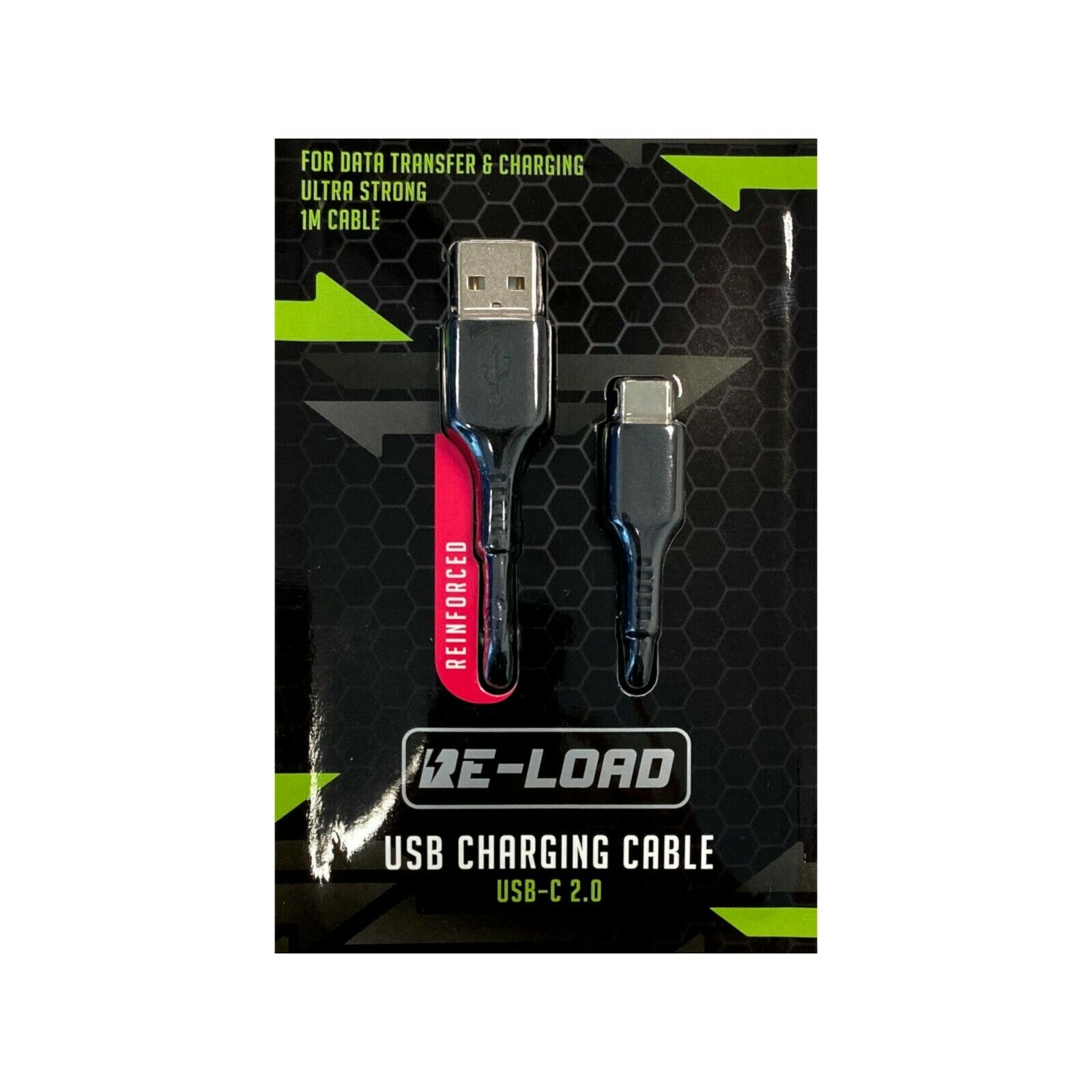 Rel-Load USB-C 2.0 Daten- und Ladekabel ULTRA STARK schwarz 1m