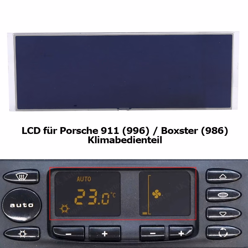Klimabedienteil Display für Porsche 911 996 Vorderansicht