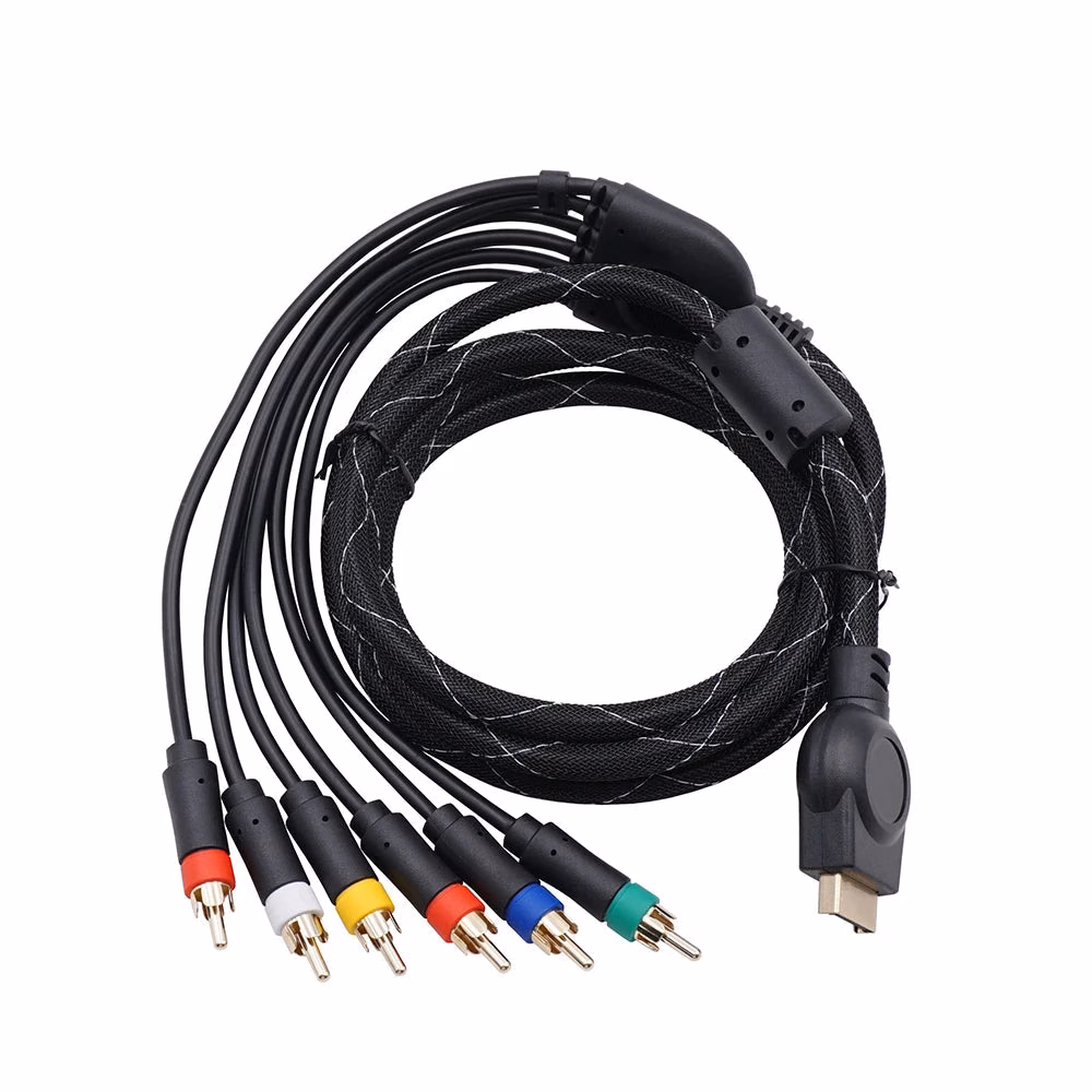 Bitfunx Komponentenkabel 1,8m Premium für Sony PlayStation 2 & 3 - YPbPr AV Kabel schwarz