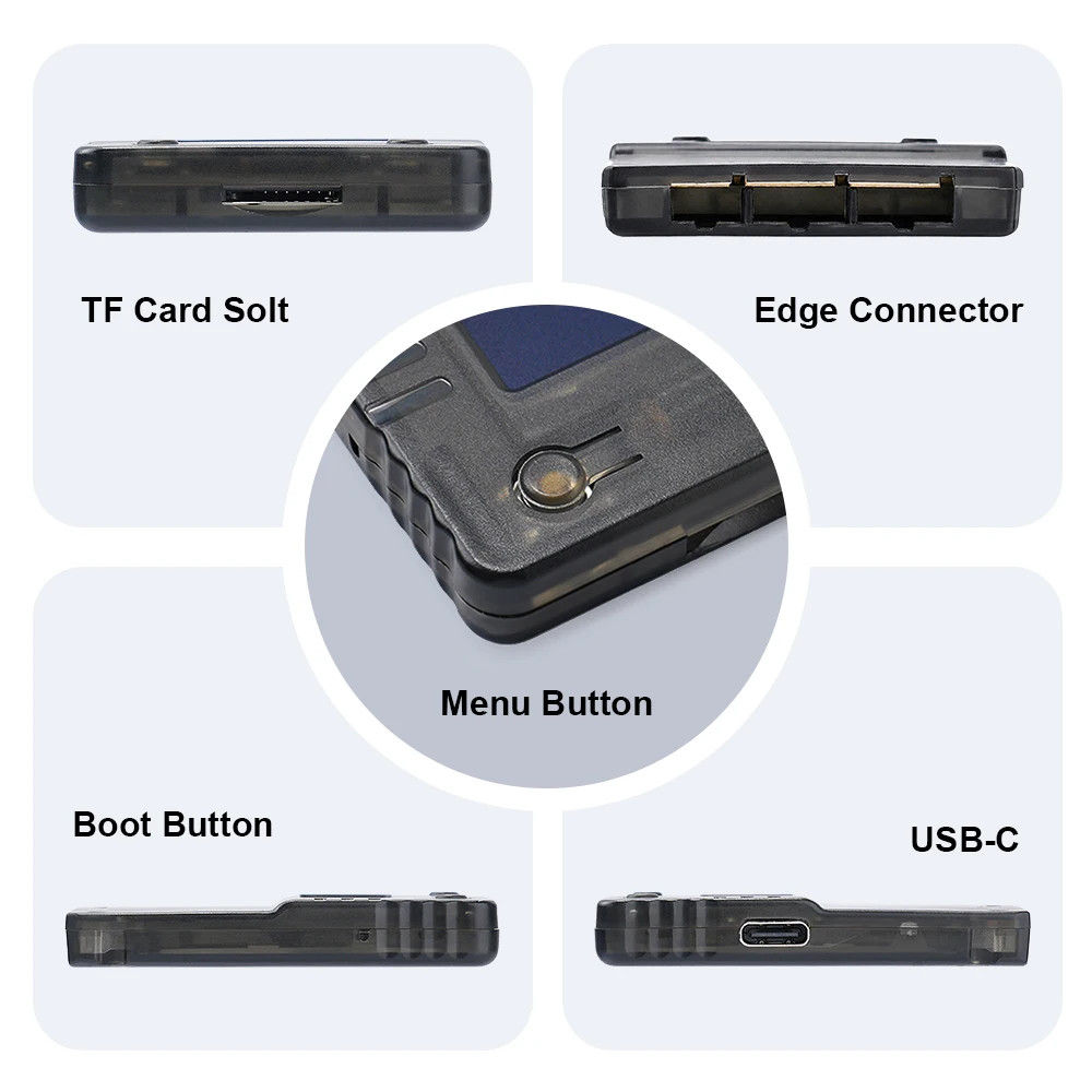 LinkRetro SD2PSXTD Transparent Black USB-C und Anschluesse